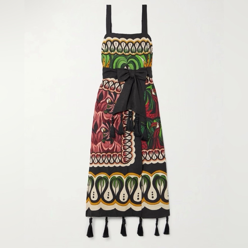 NEW NWT Farm Rio Off-White Coconut Tree Flow Dress size M - Picture 2 of 11